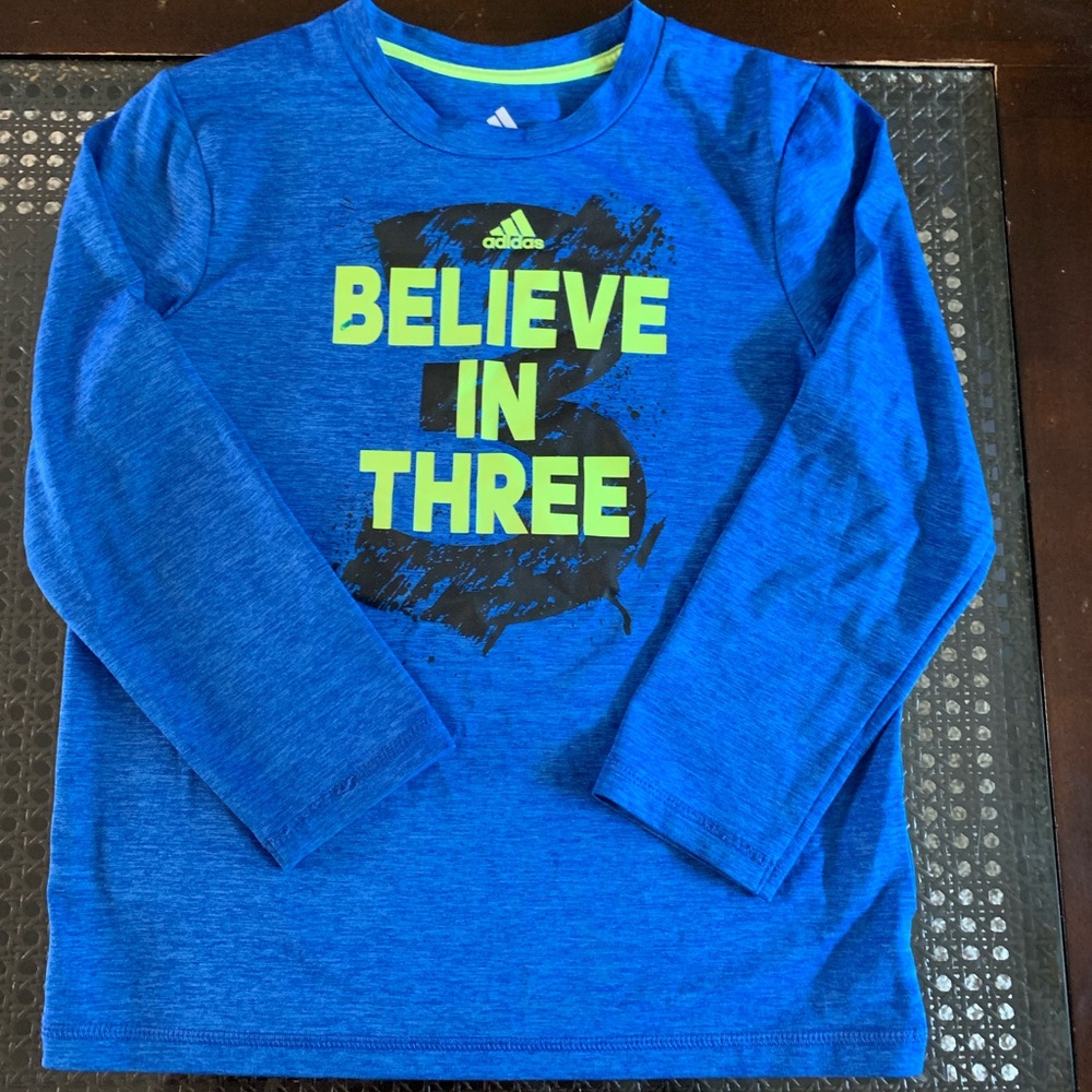 Adidas Believe In 3 Tee long Shirt Blue Kids Boys